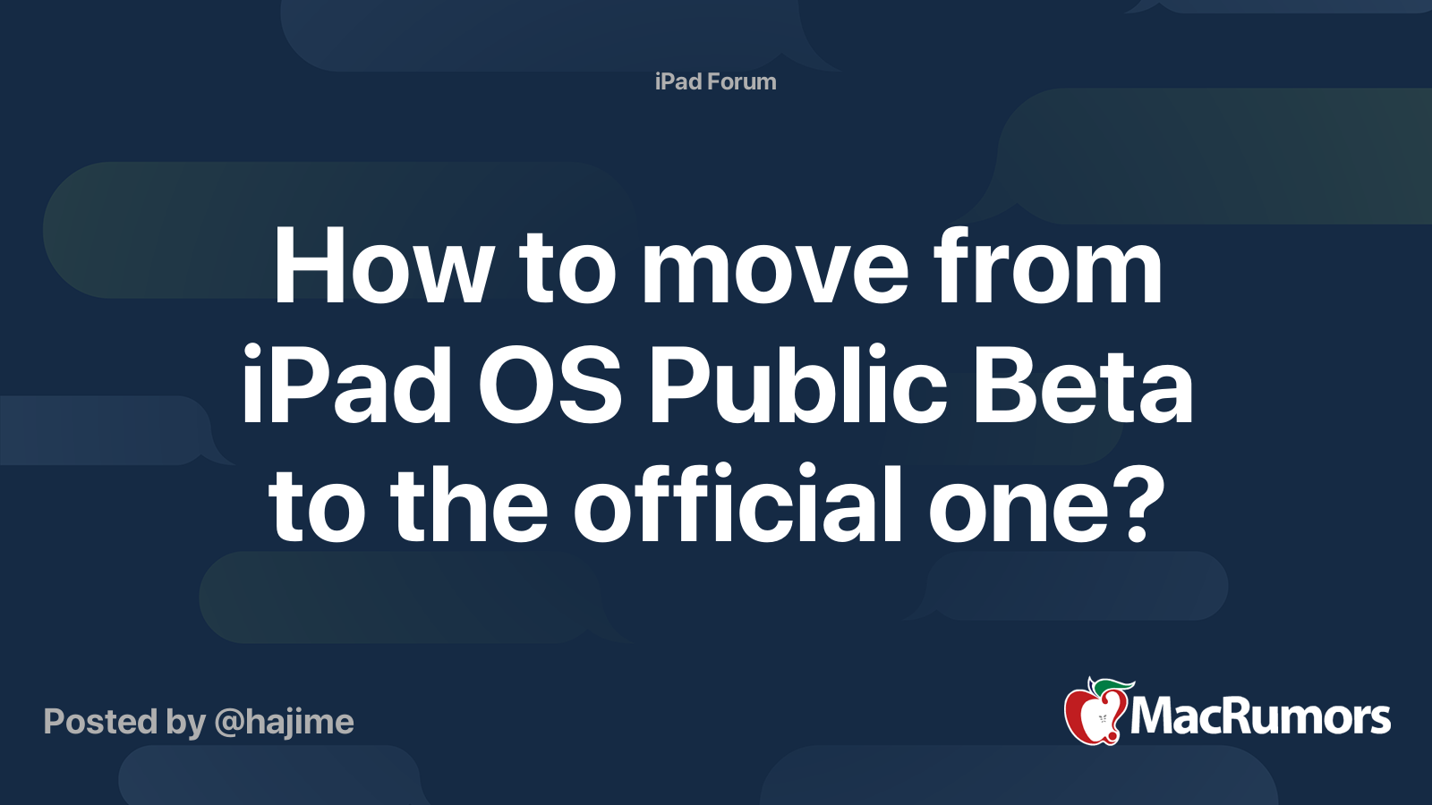 How to move from iPad OS Public Beta to the official one? MacRumors