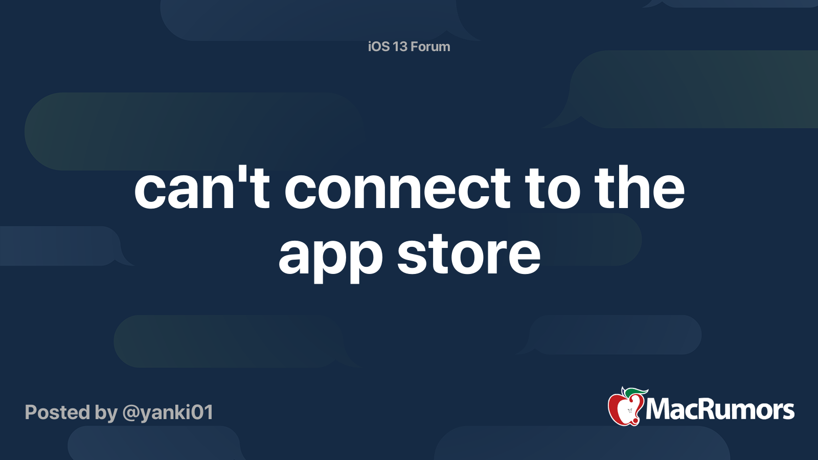 can't connect to the app store | MacRumors Forums