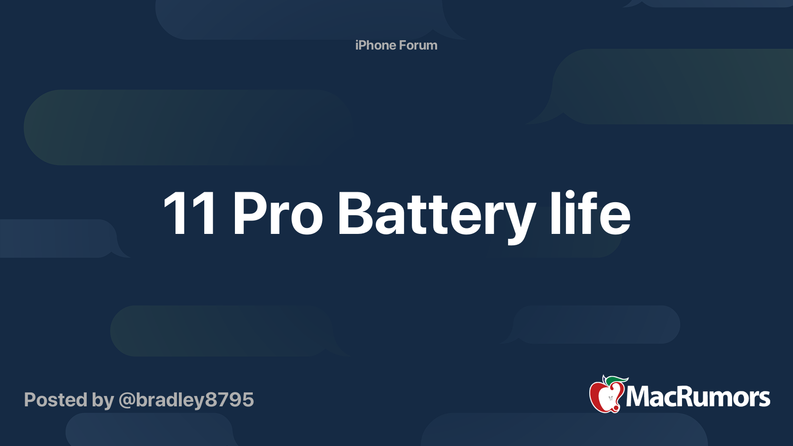 11 Pro Battery Life MacRumors Forums