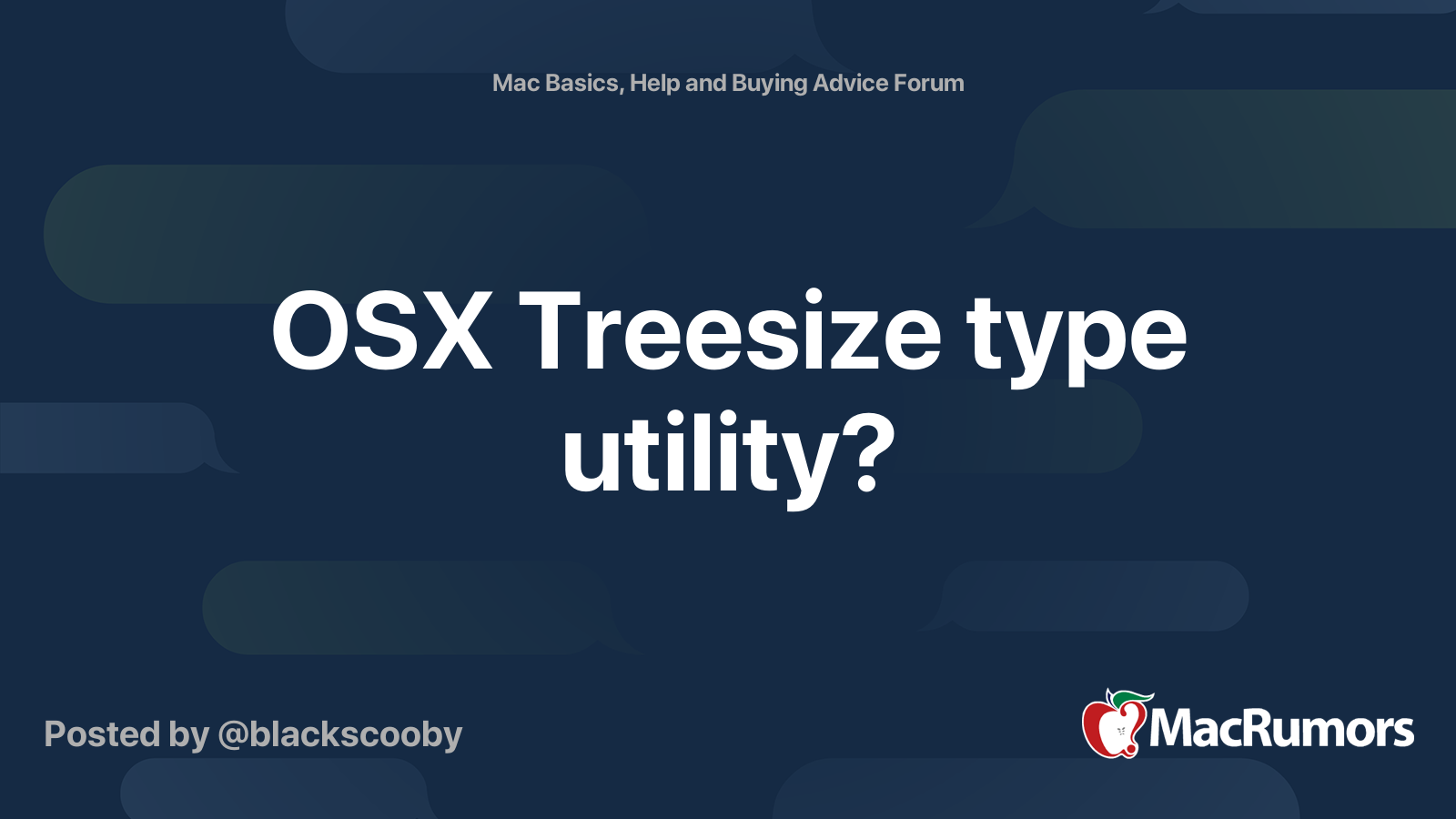 OSX Treesize type utility? MacRumors Forums