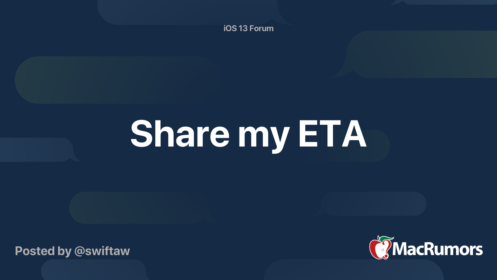 Share My ETA MacRumors Forums