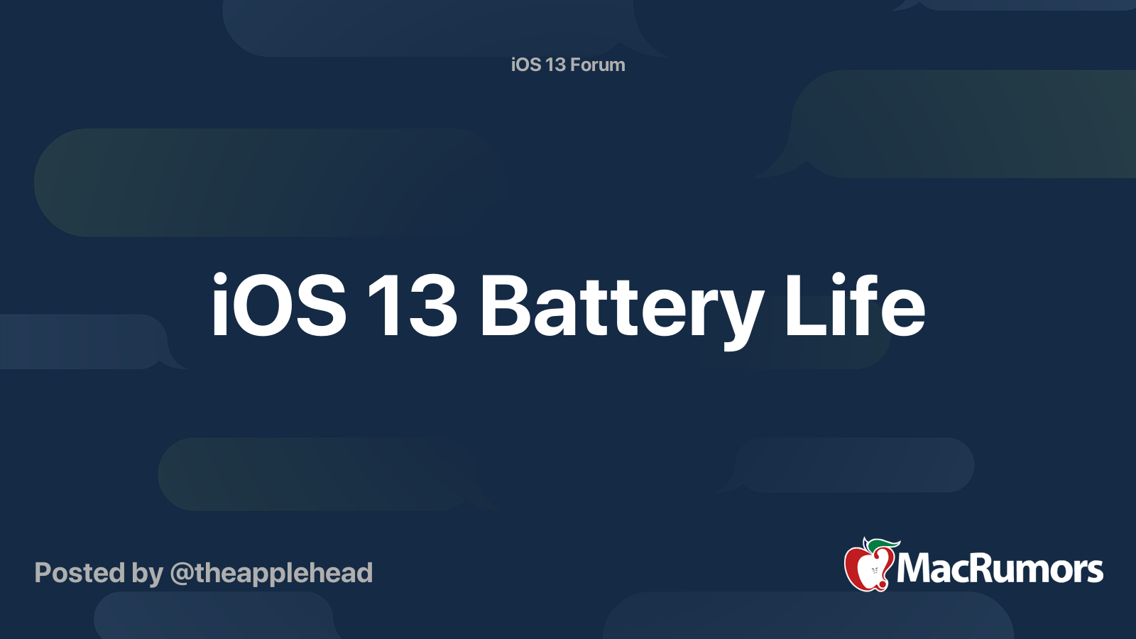 iOS 13 Battery Life | MacRumors Forums