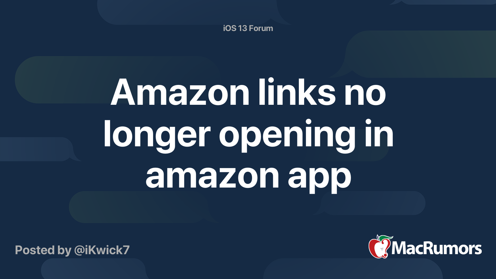 Amazon links no longer opening in amazon app MacRumors Forums
