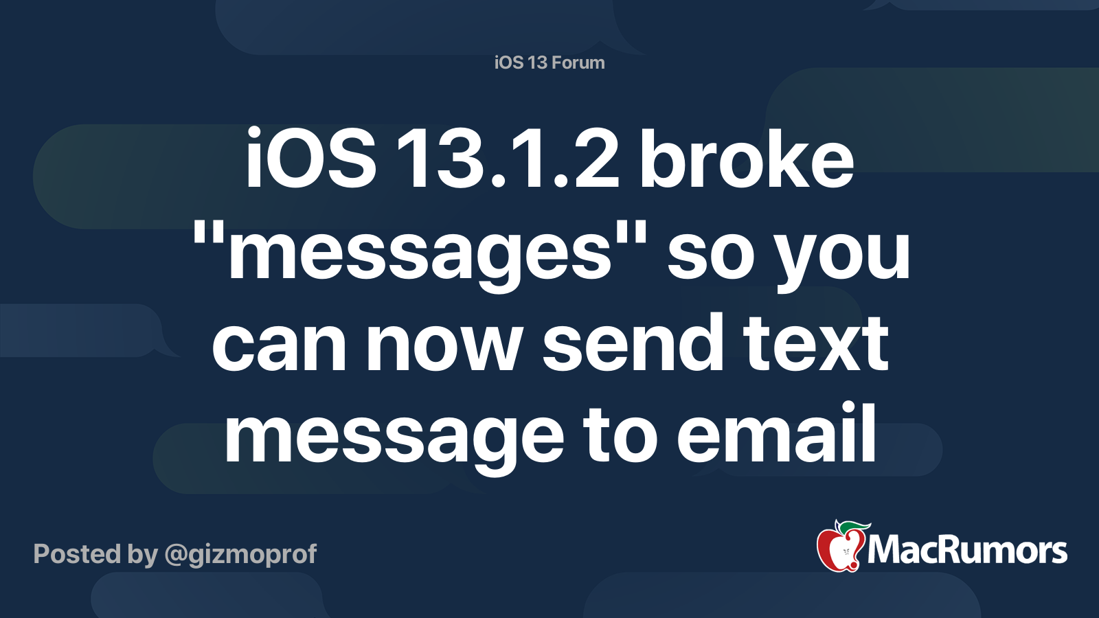 IOS 13 1 2 Broke messages So You Can Now Send Text Message To Email