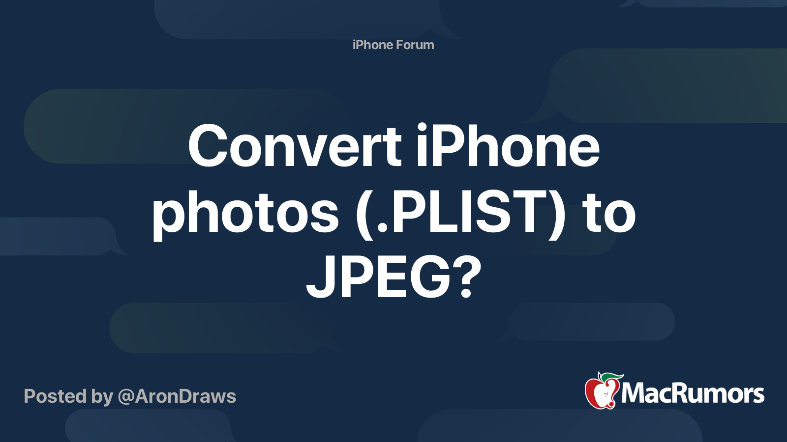 Convert Iphone Photos Plist To Jpeg Macrumors Forums 9621