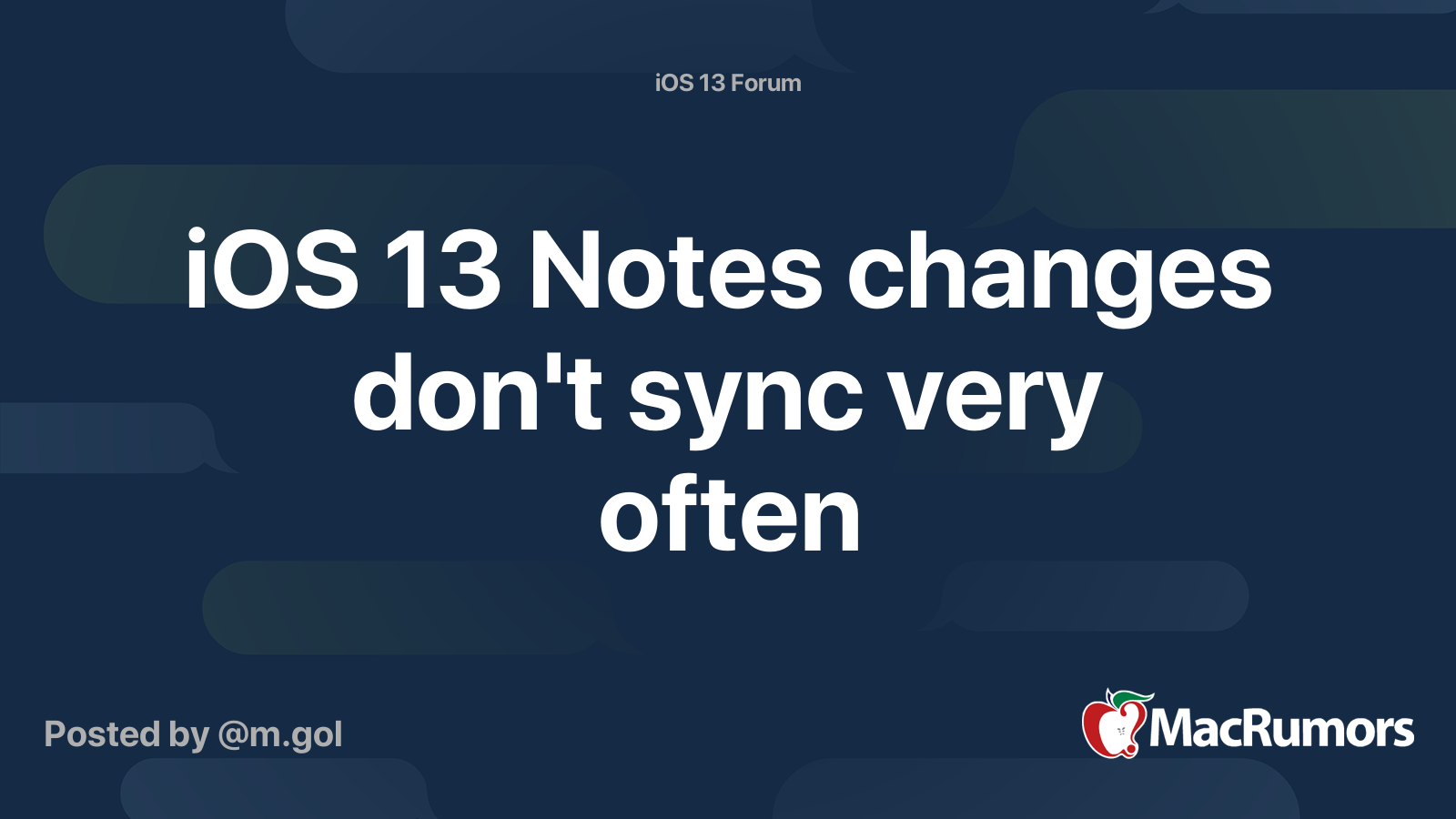 iOS 13 Notes changes don't sync very often | MacRumors Forums