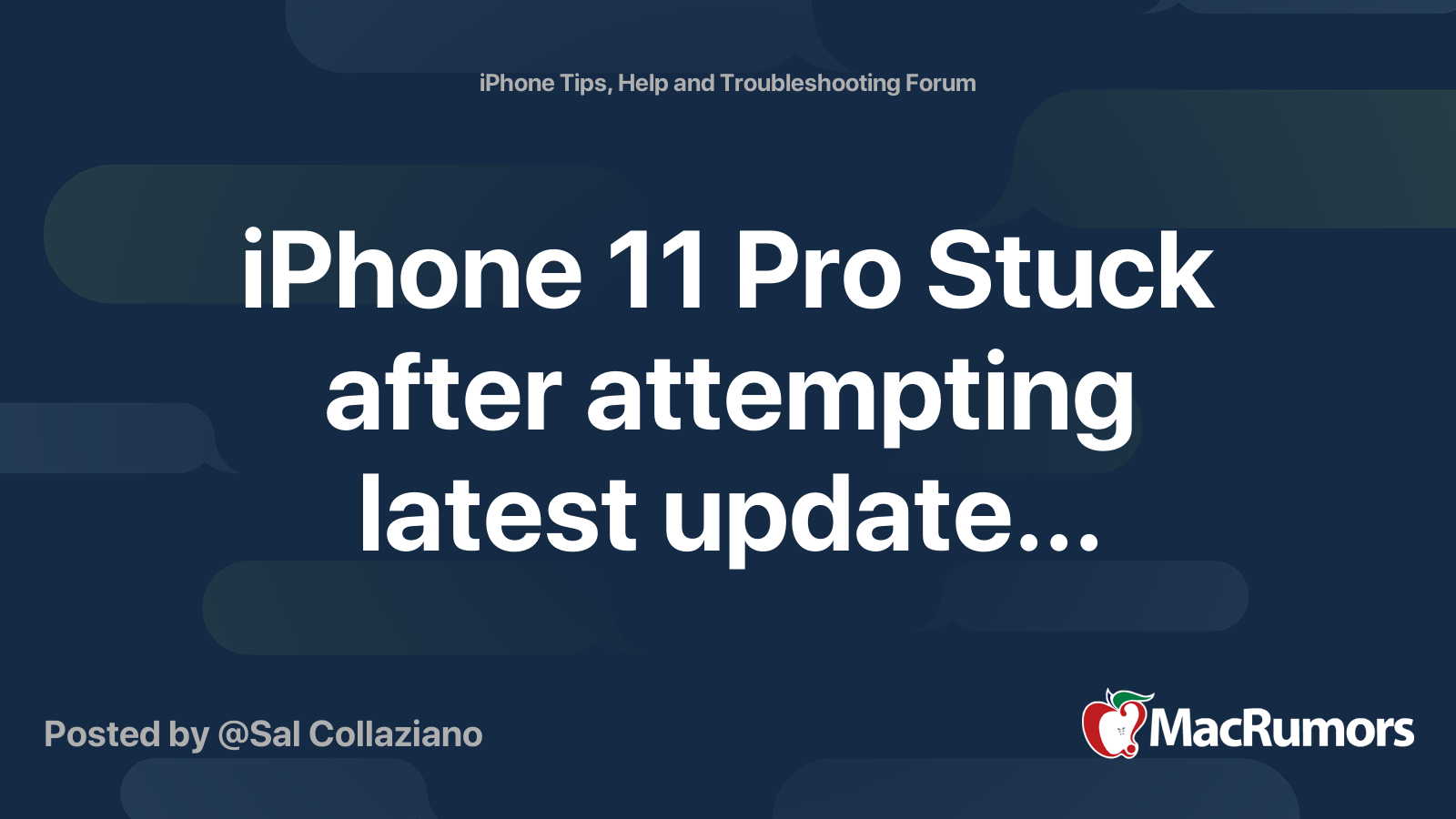 iphone 11 pro not working after update