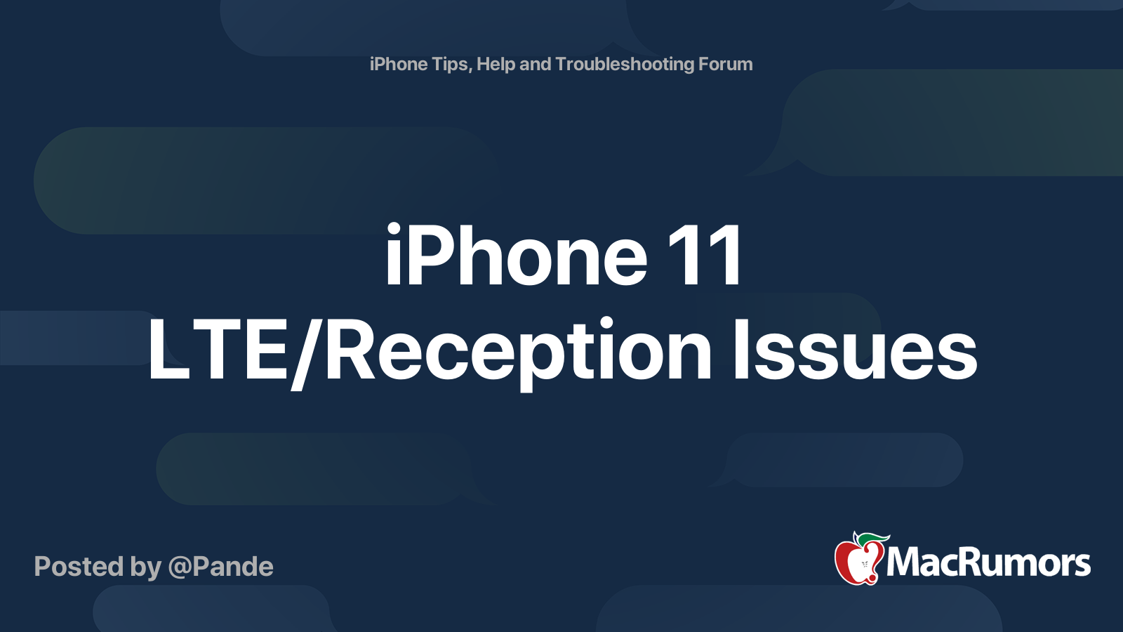 iPhone 11 LTE/Reception Issues MacRumors Forums