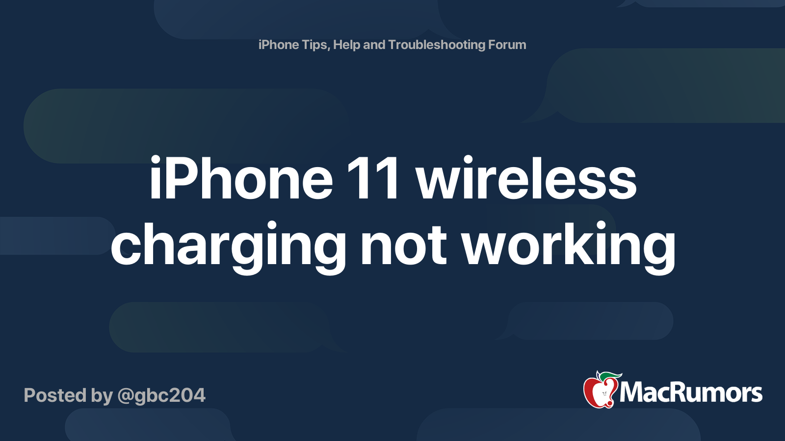 iPhone 11 wireless charging not working | MacRumors Forums