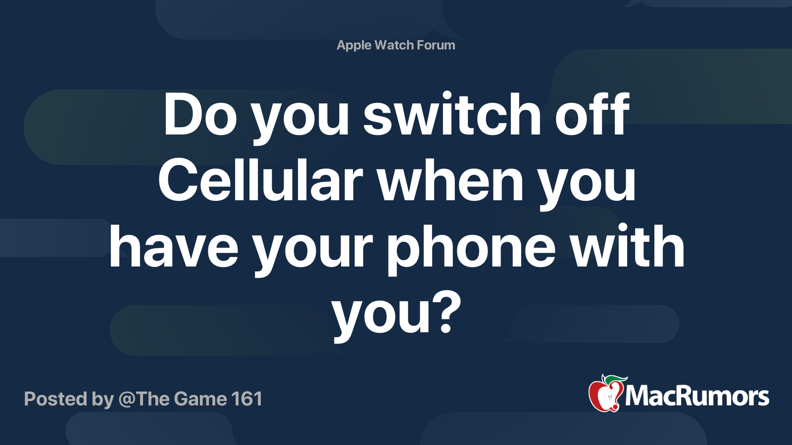 Do you switch off Cellular when you have your phone with you