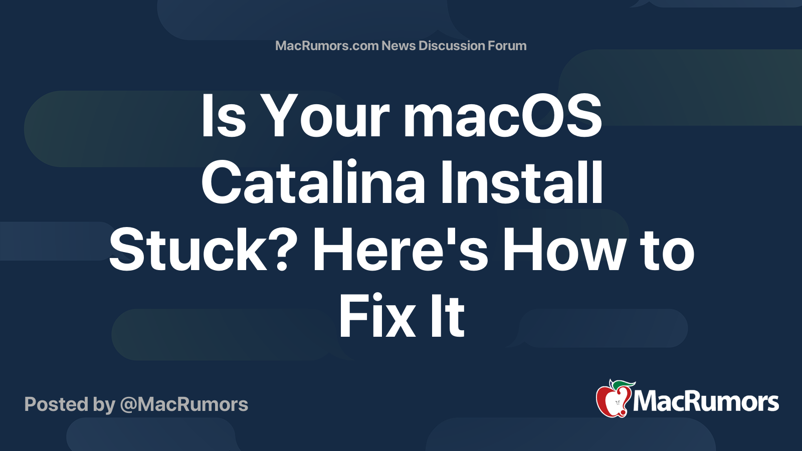 Is Your macOS Catalina Install Stuck? Here's How to Fix It | Page 4 ...
