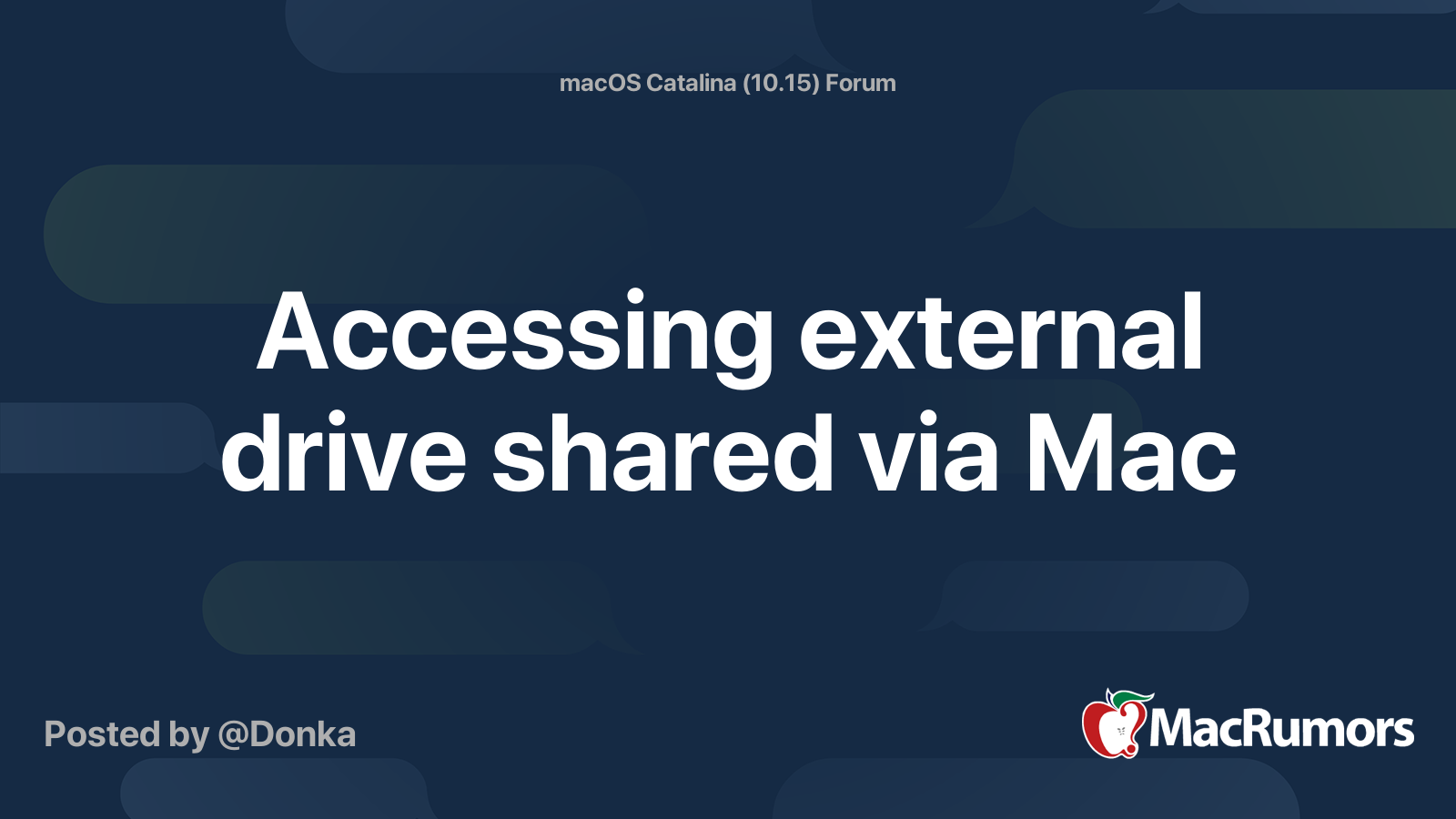 Accessing external drive shared via Mac MacRumors Forums
