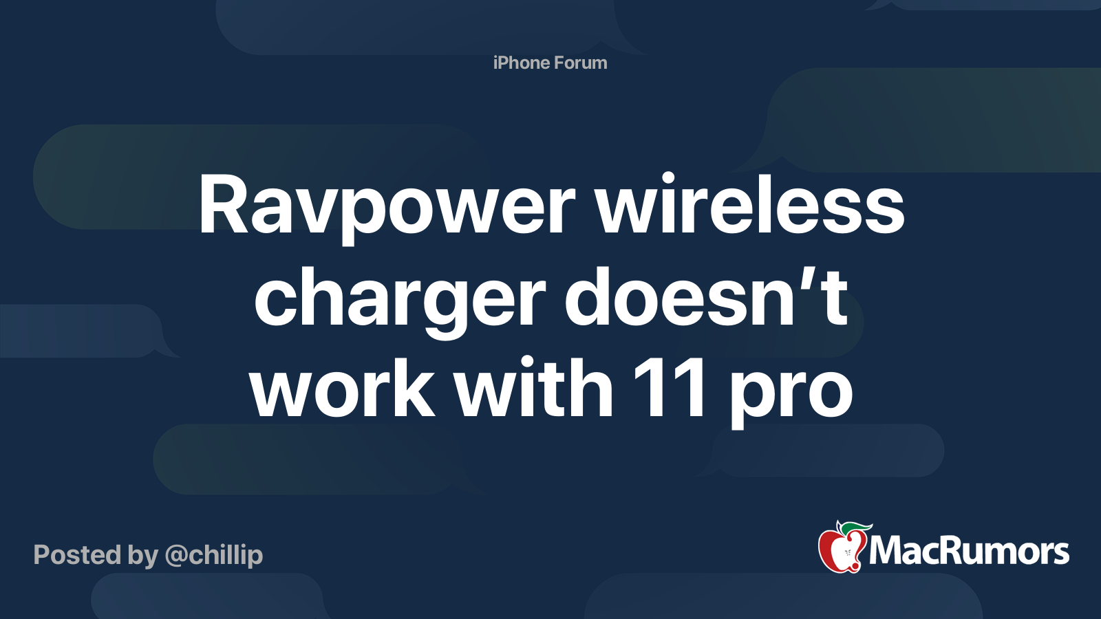 Ravpower wireless charger doesn’t work with 11 pro MacRumors Forums