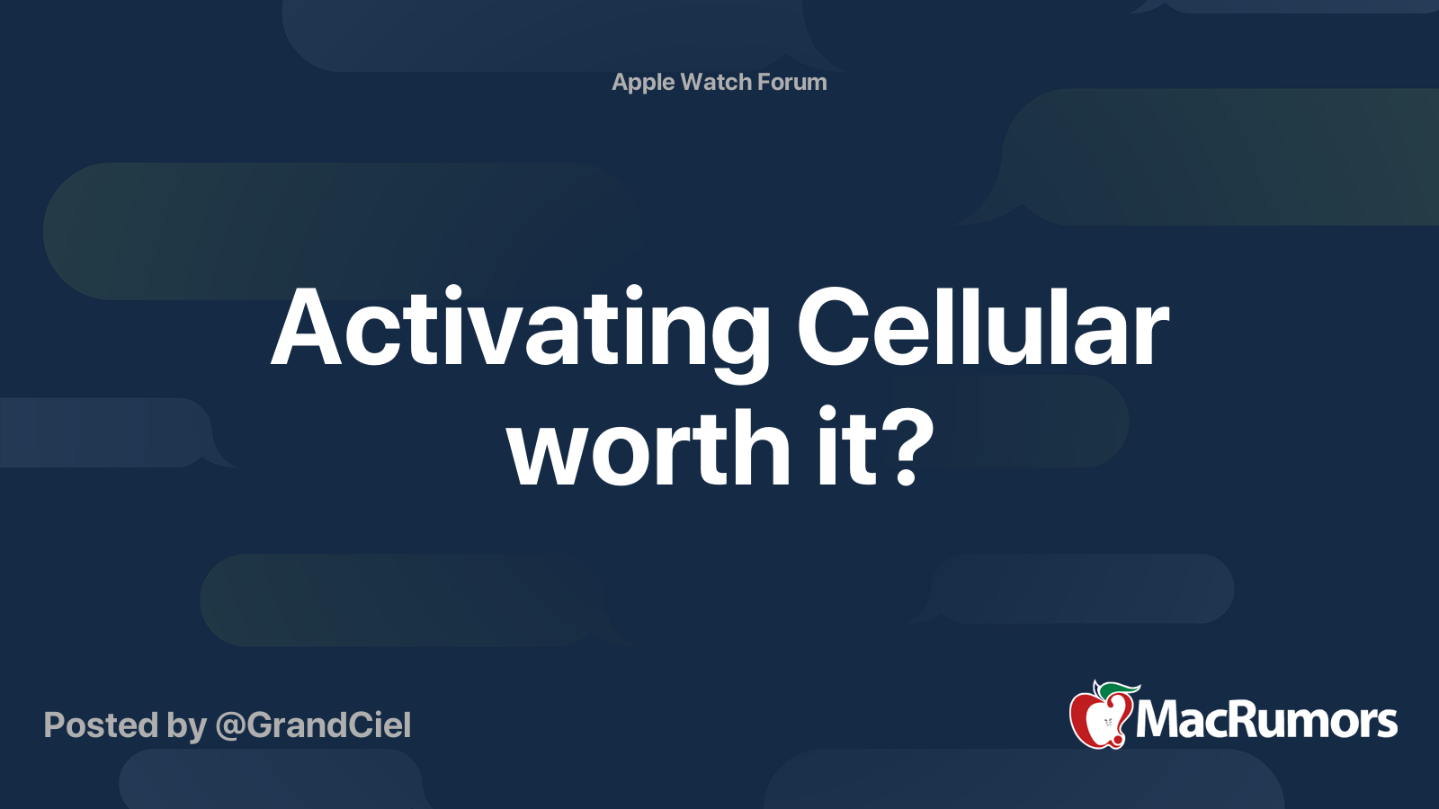 Activating Cellular worth it? MacRumors Forums