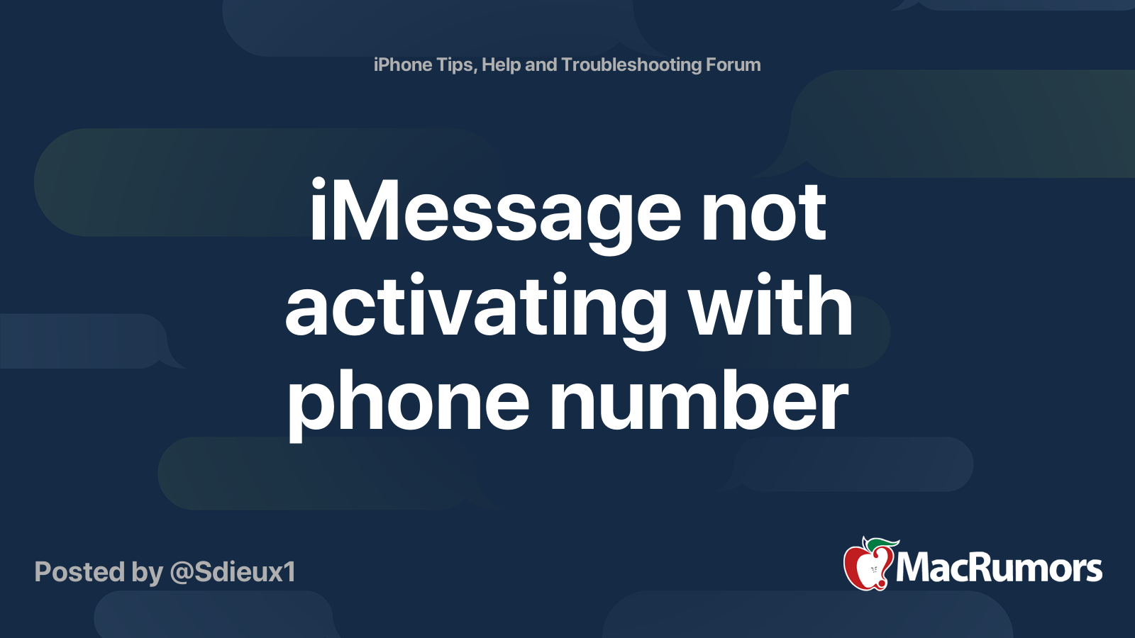 iMessage not activating with phone number | MacRumors Forums