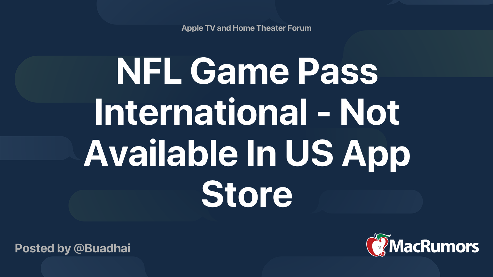 NFL Game Pass International Not Available In US App Store MacRumors Forums