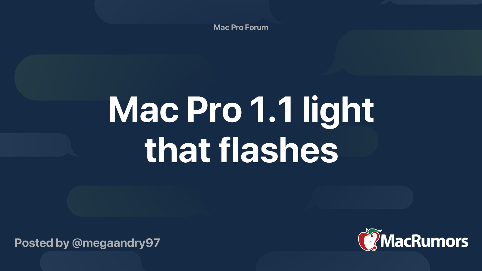 Mac Pro 1.1 light that flashes MacRumors Forums