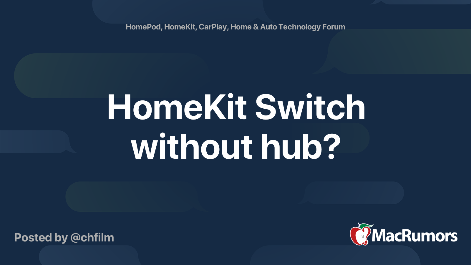 HomeKit Switch without hub? MacRumors Forums
