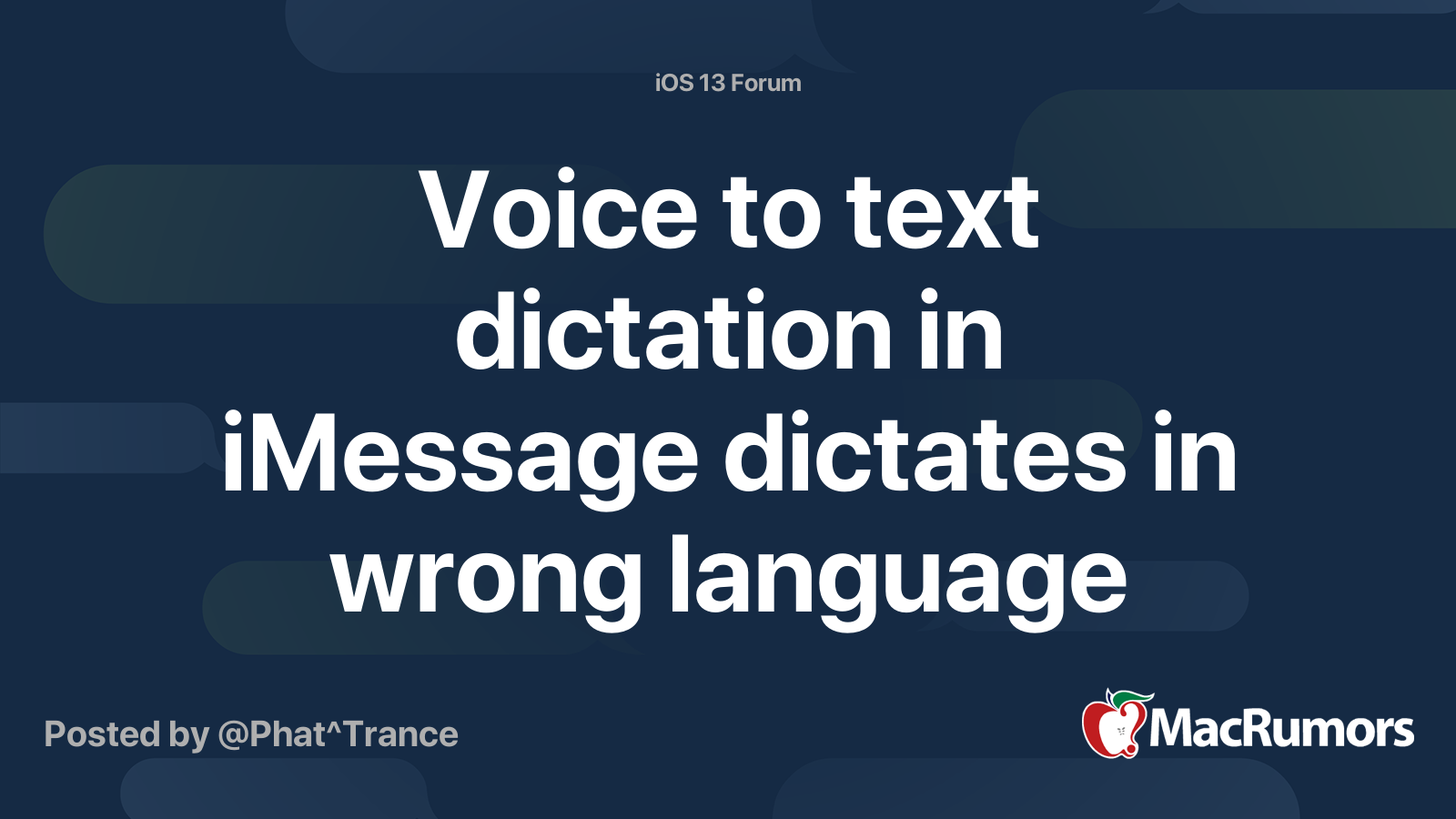 Voice To Text Dictation In Imessage Dictates In Wrong Language Macrumors Forums