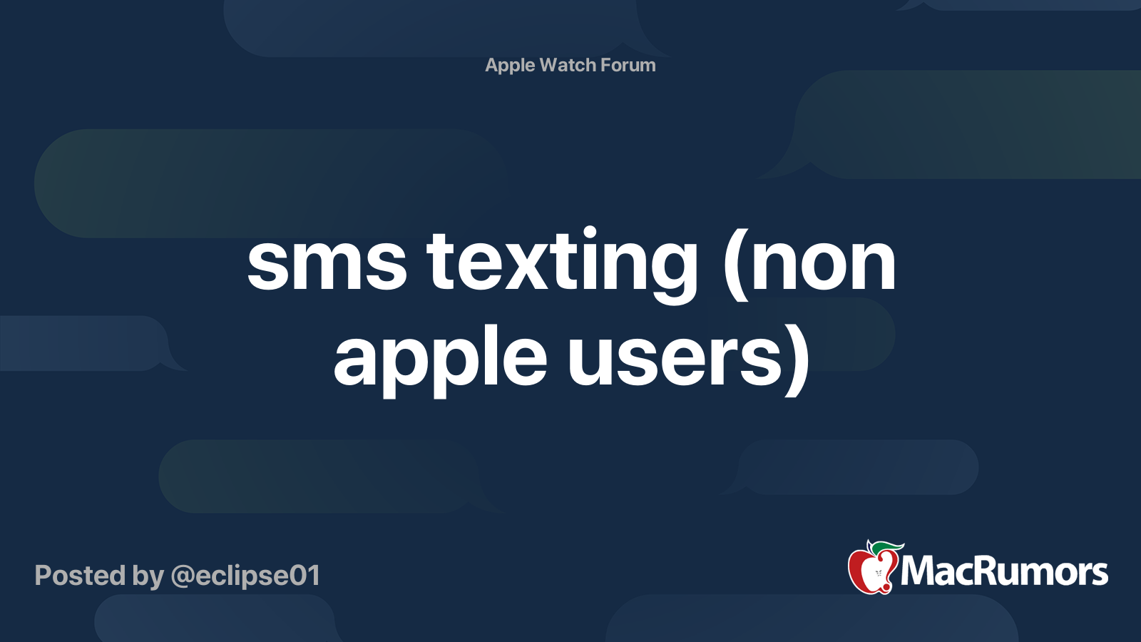 sms texting (non apple users) MacRumors Forums