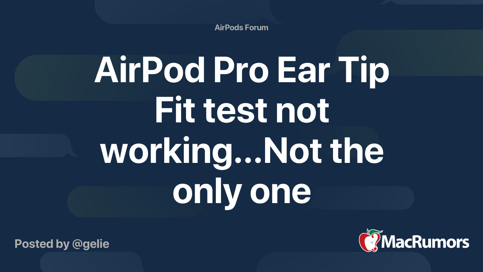 AirPod Pro Ear Tip Fit test not working Not the only one