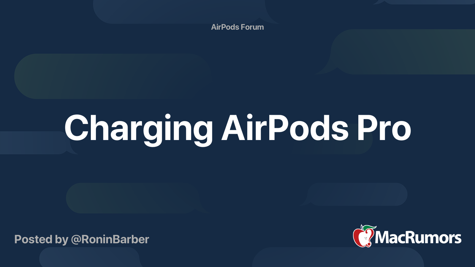 Charging AirPods Pro | MacRumors Forums