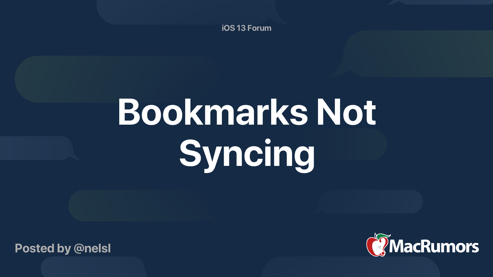 Bookmarks Not Syncing | MacRumors Forums