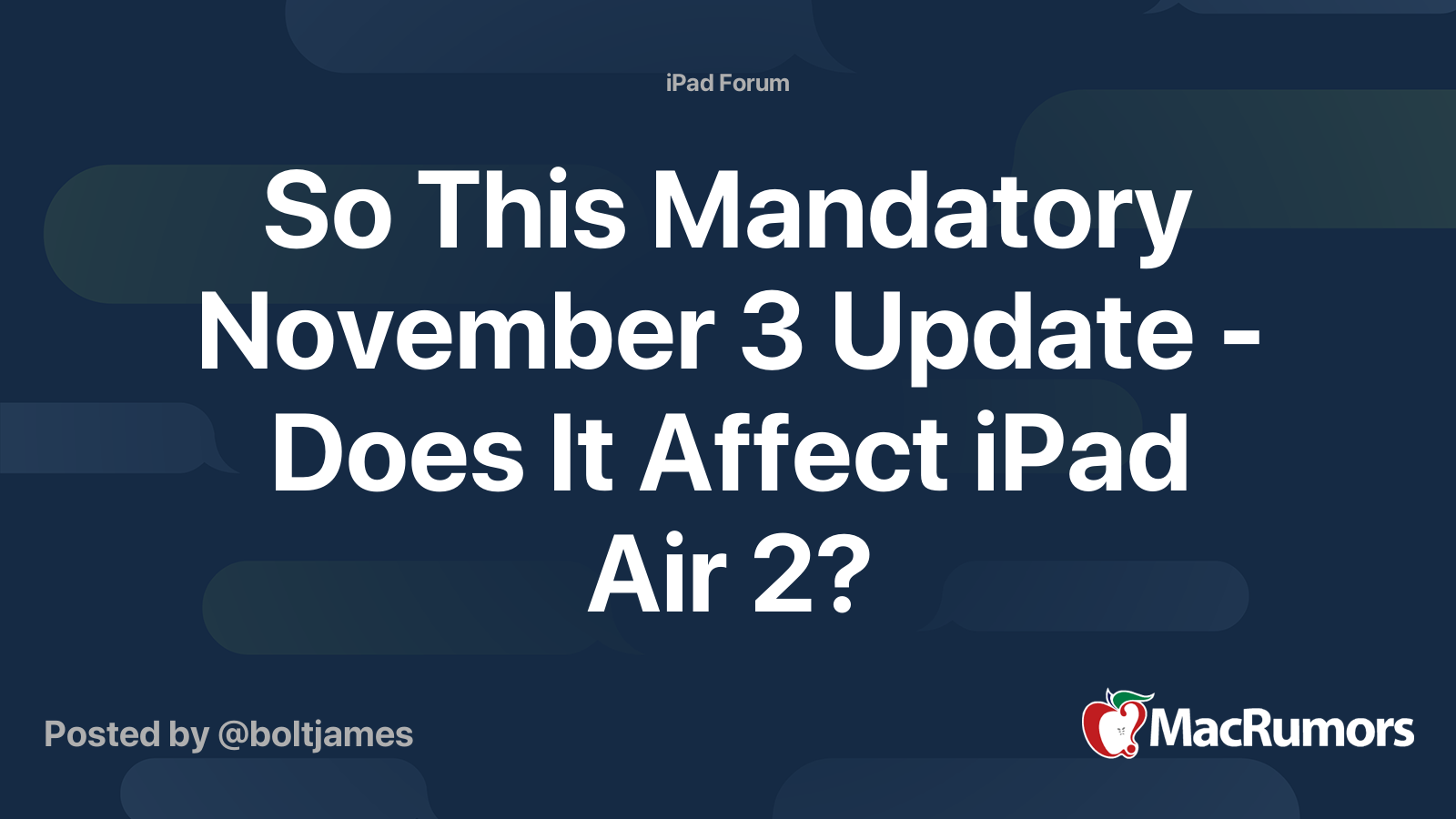 So This Mandatory November 3 Update - Does It Affect iPad Air 2