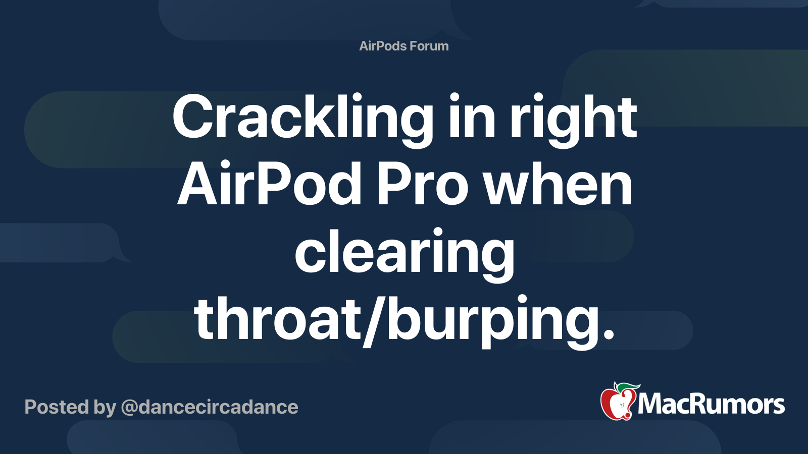 Airpods pro discount right ear crackling