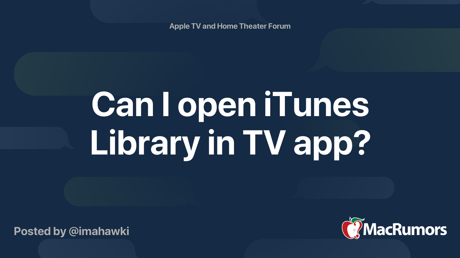 Can I Open ITunes Library In TV App MacRumors Forums
