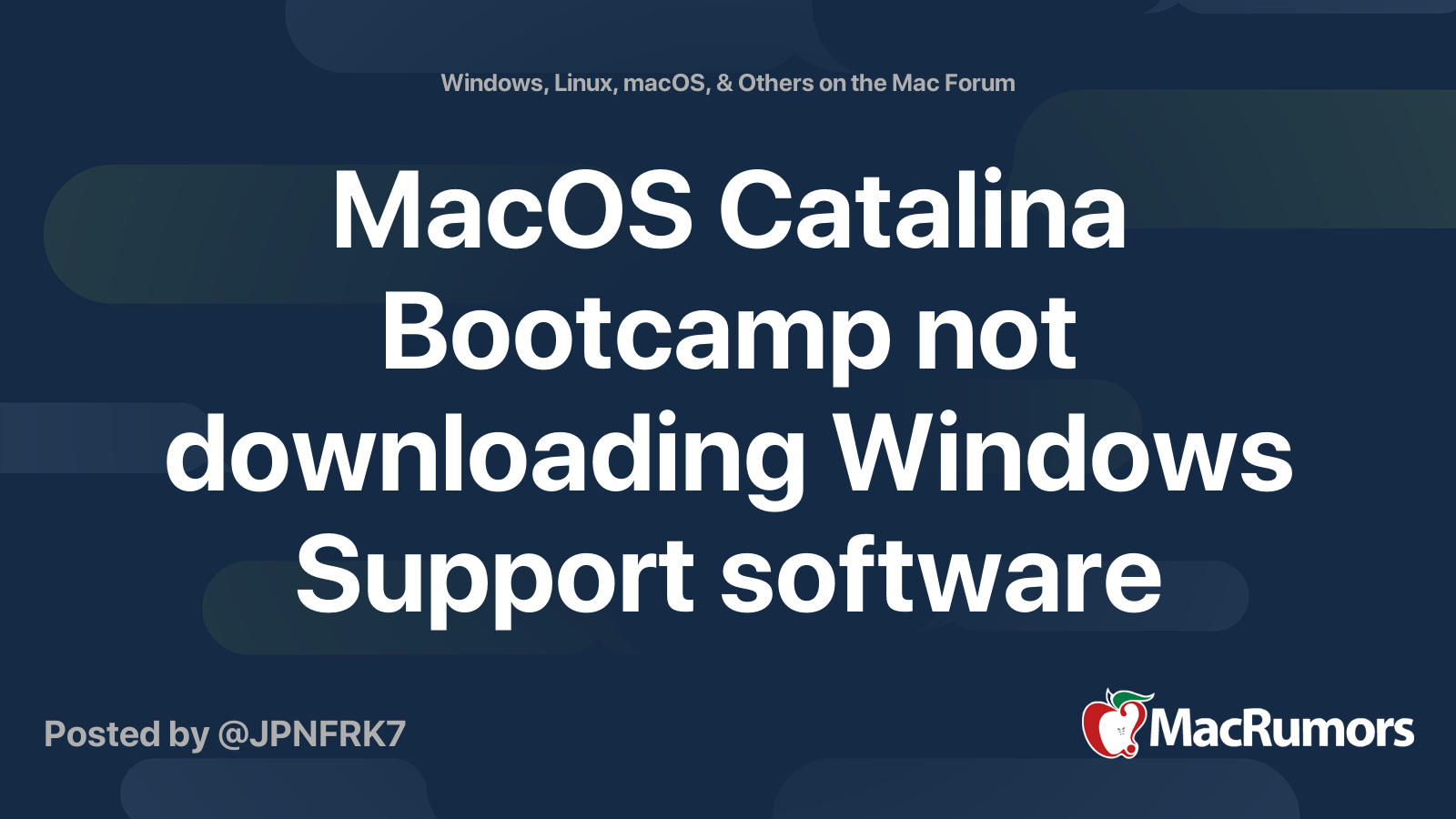 Bootcamp not working catalina version