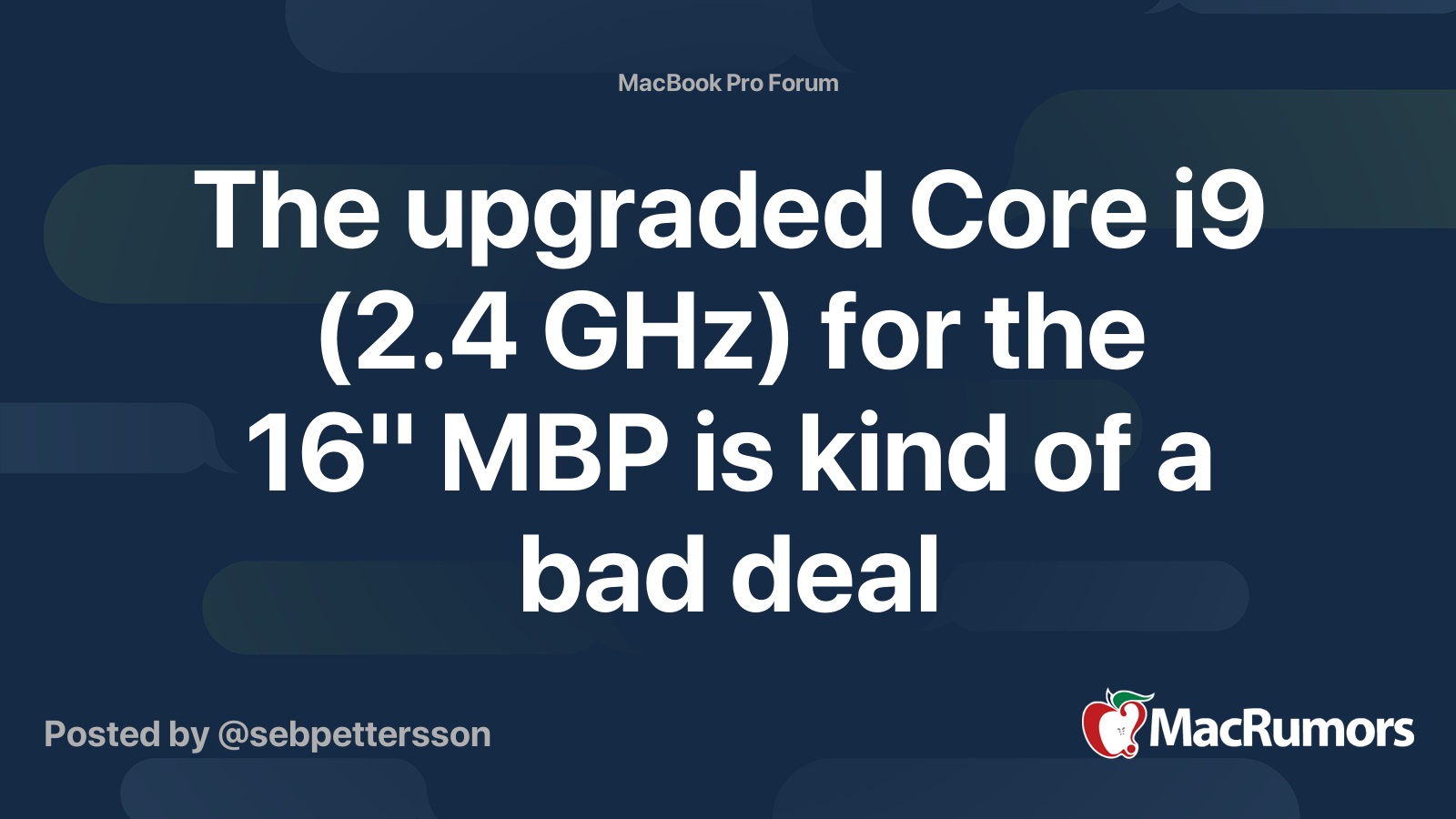 The upgraded Core i9 (2.4 GHz) for the 16