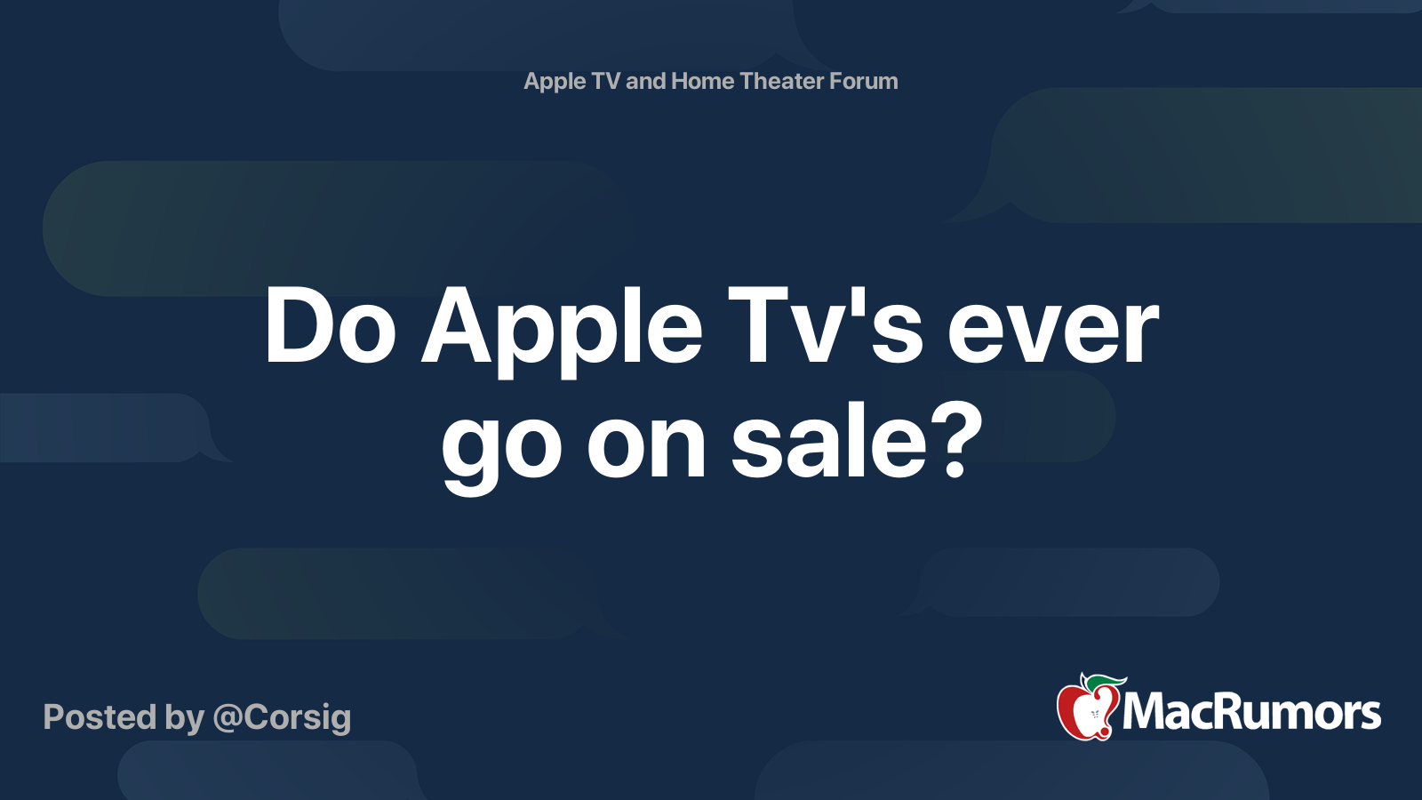 Do Apple Tv's ever go on sale? MacRumors Forums