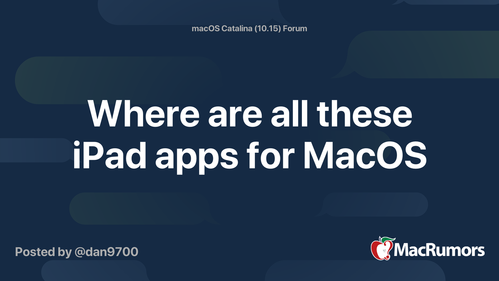 Where are all these iPad apps for MacOS | MacRumors Forums