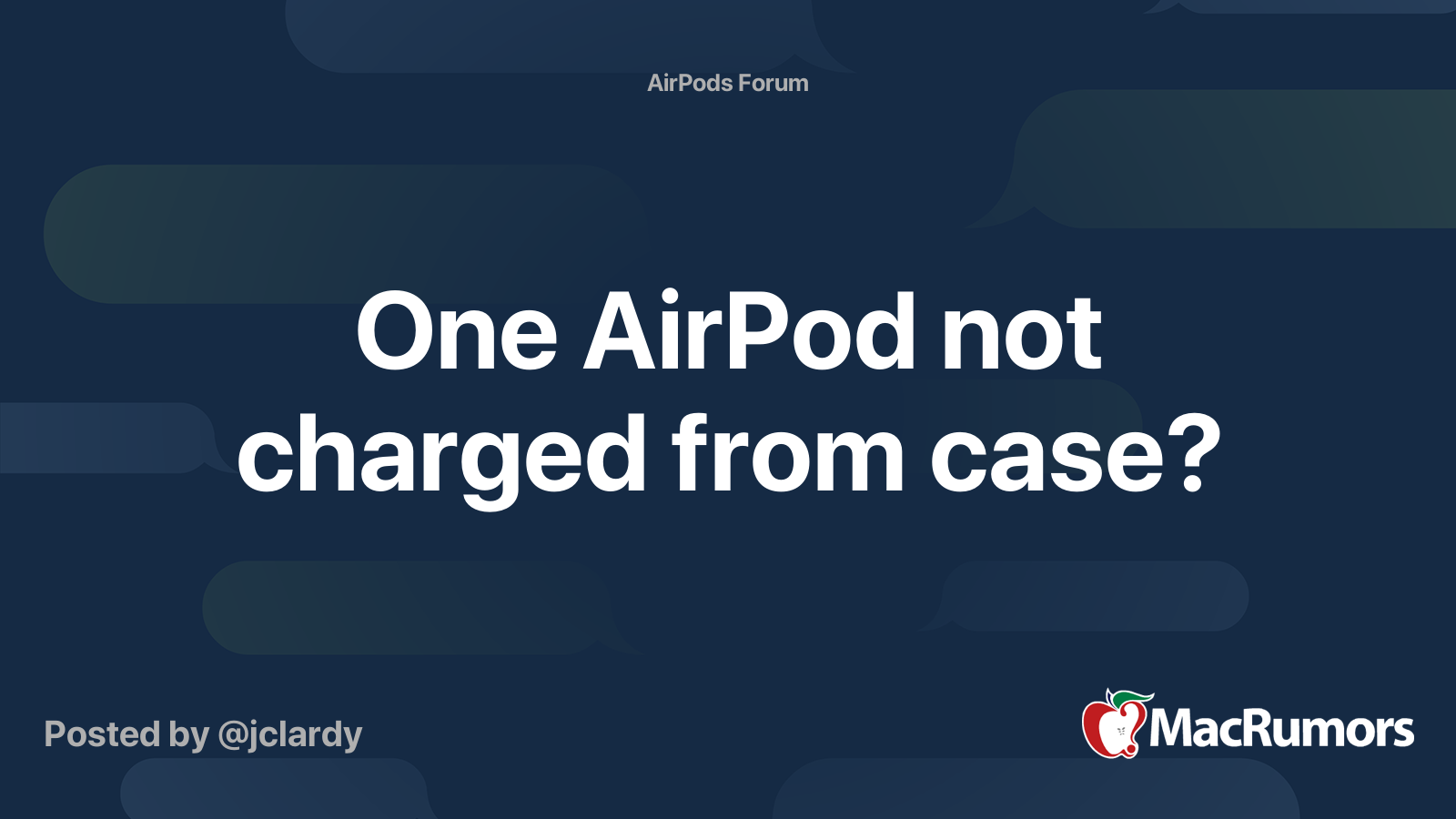 One AirPod Not Charging? Here's How to Fix the Problem - MacRumors