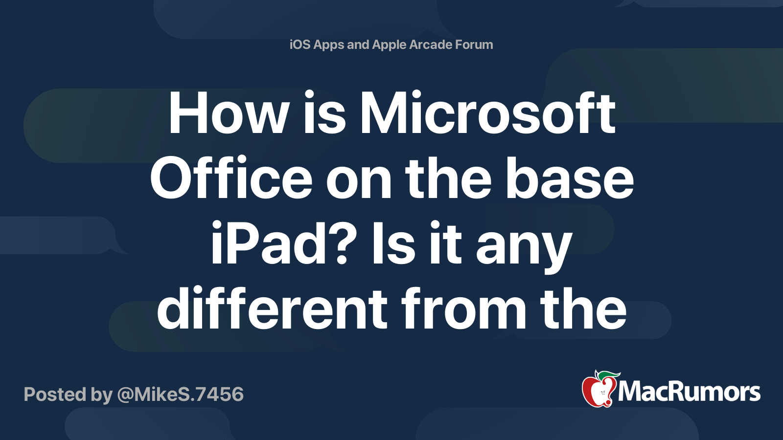 How is Microsoft Office on the base iPad? Is it any different from the