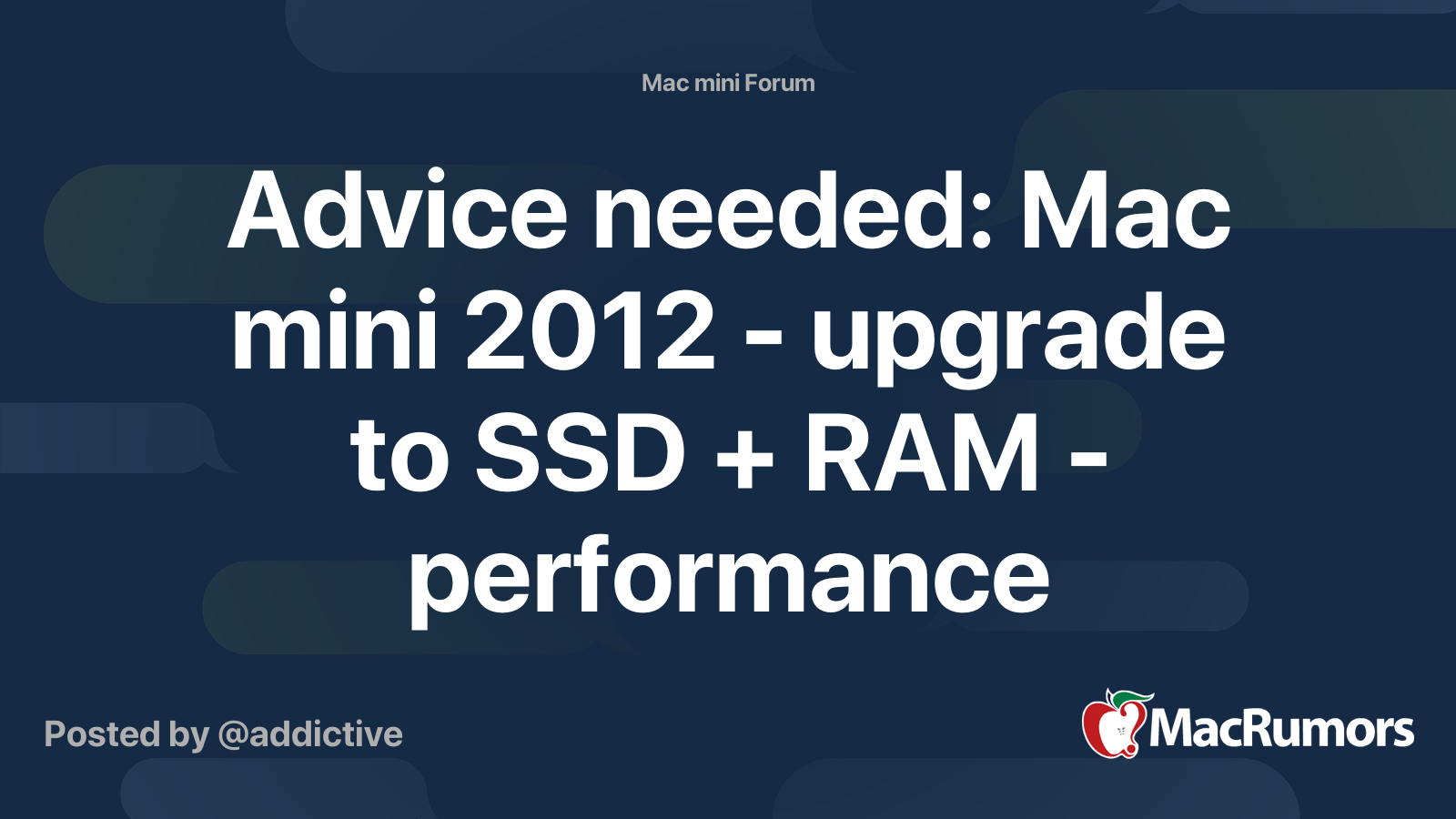 Advice needed: Mac mini 2012 - upgrade to SSD + RAM - performance