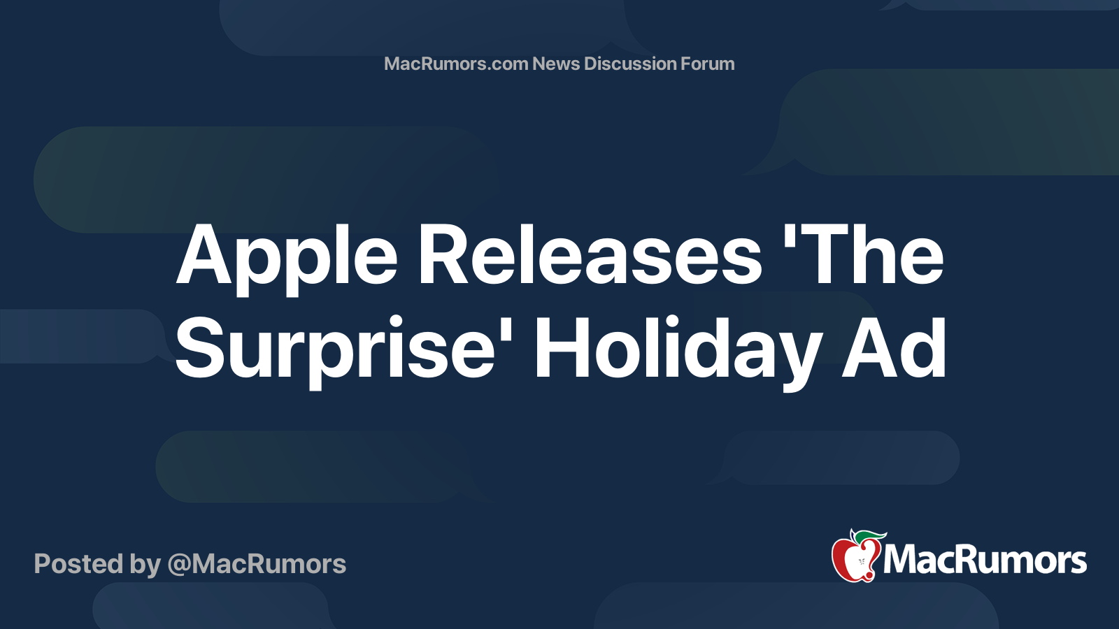 Apple Releases 'The Surprise' Holiday Ad MacRumors Forums