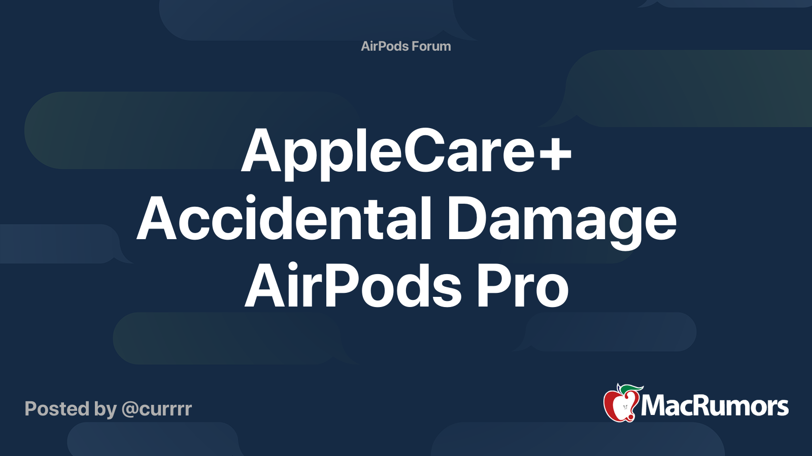 AppleCare Accidental Damage AirPods Pro MacRumors Forums