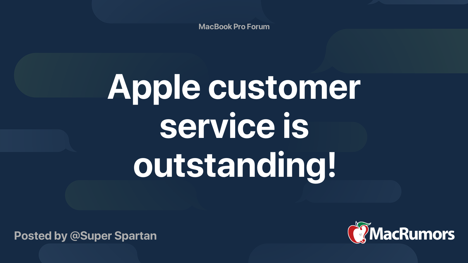 Apple customer service is outstanding! MacRumors Forums