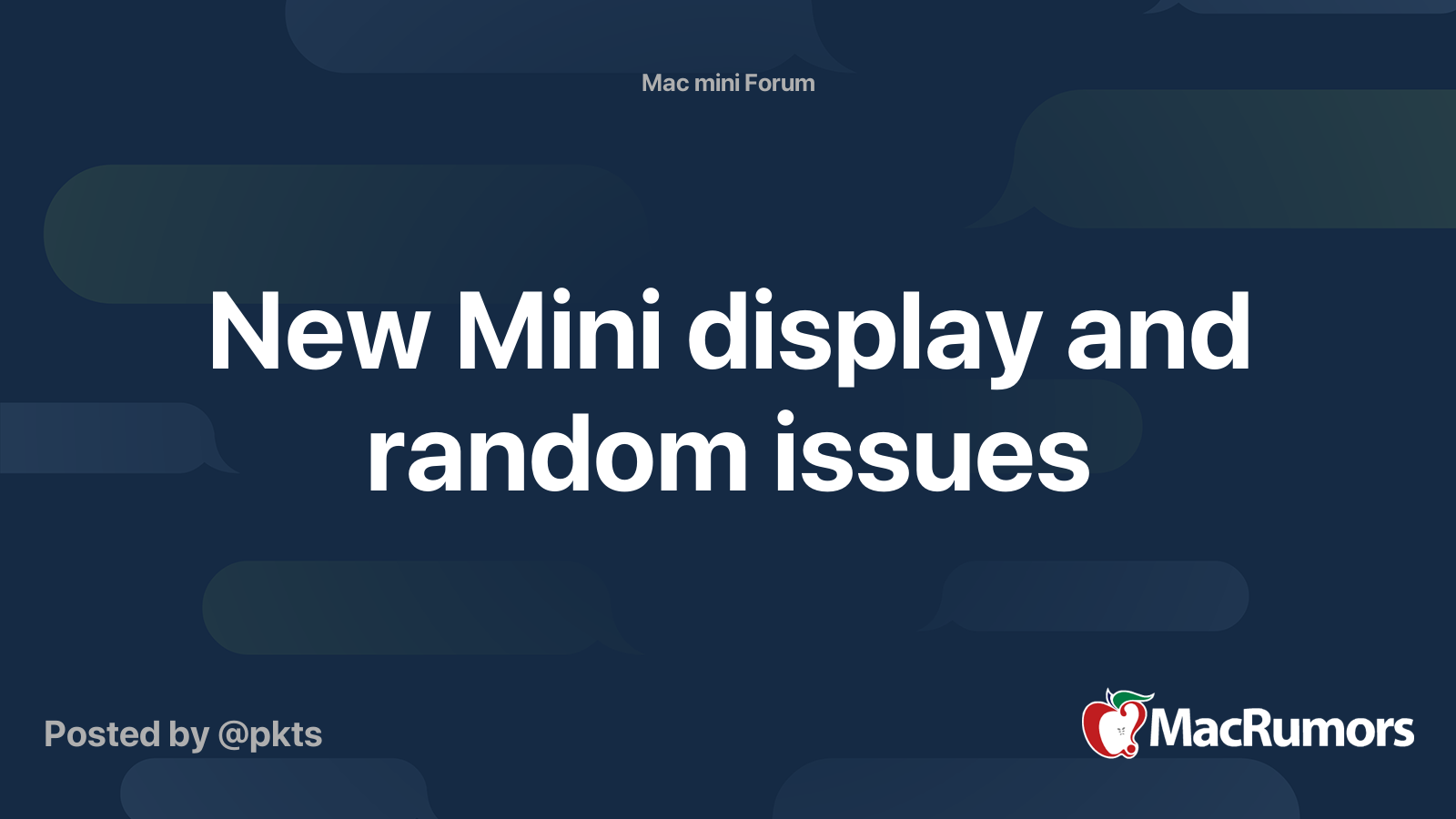 New Mini display and random issues | MacRumors Forums