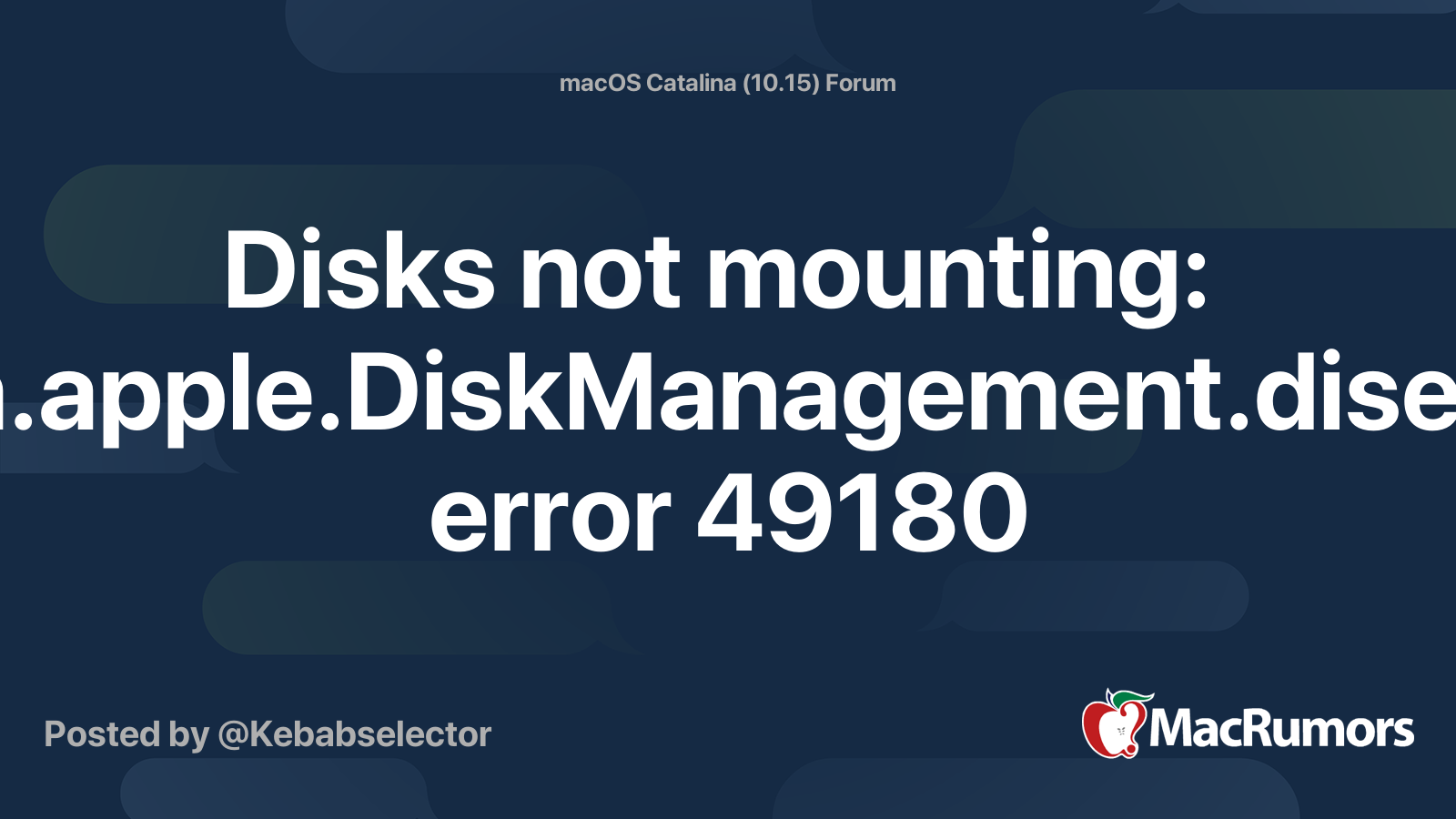 Com apple diskmanagement disenter ошибка 49153