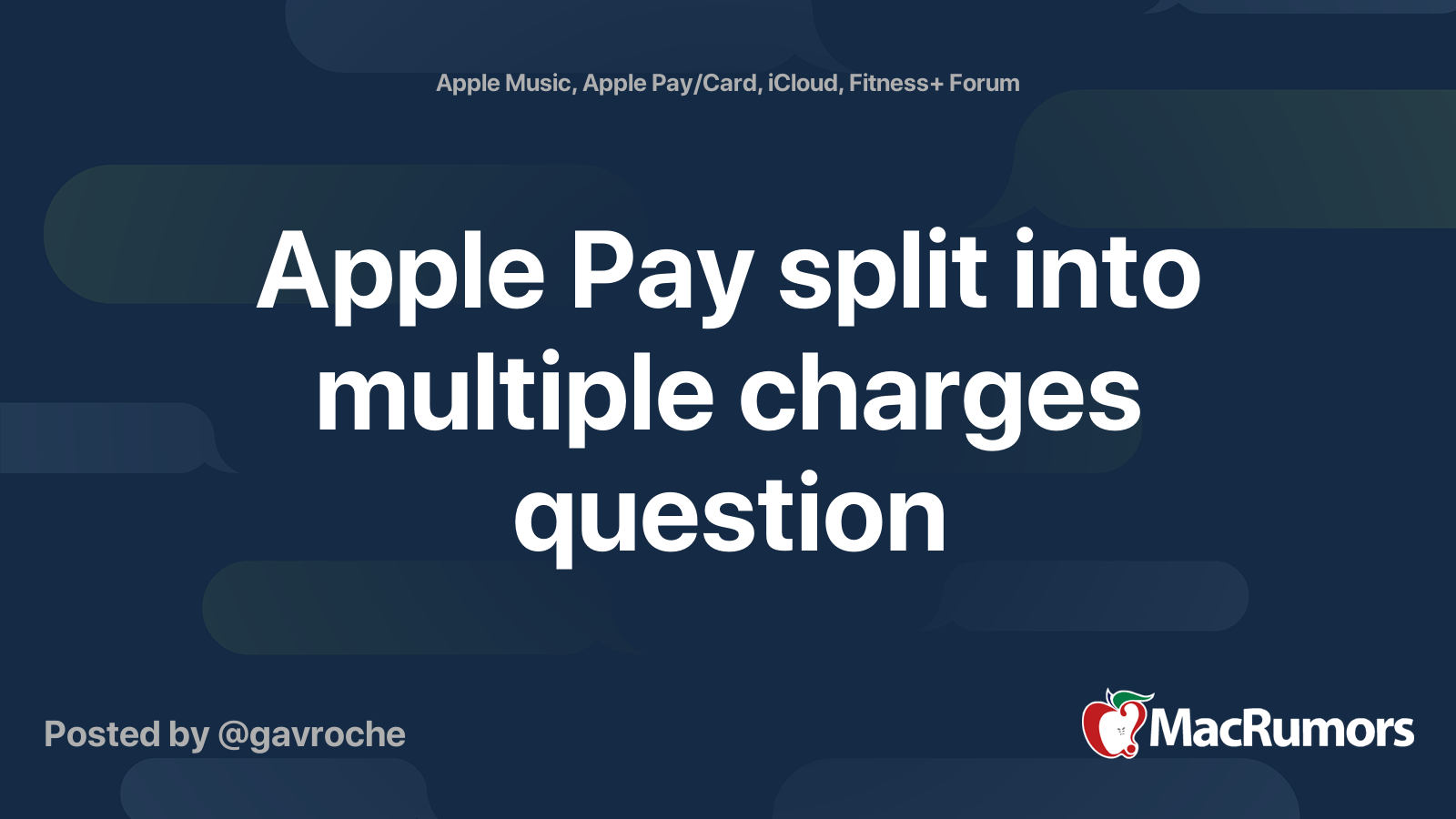 Apple Pay split into multiple charges question | MacRumors Forums