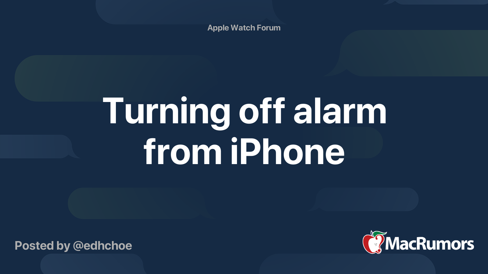 Turning off alarm from iPhone MacRumors Forums