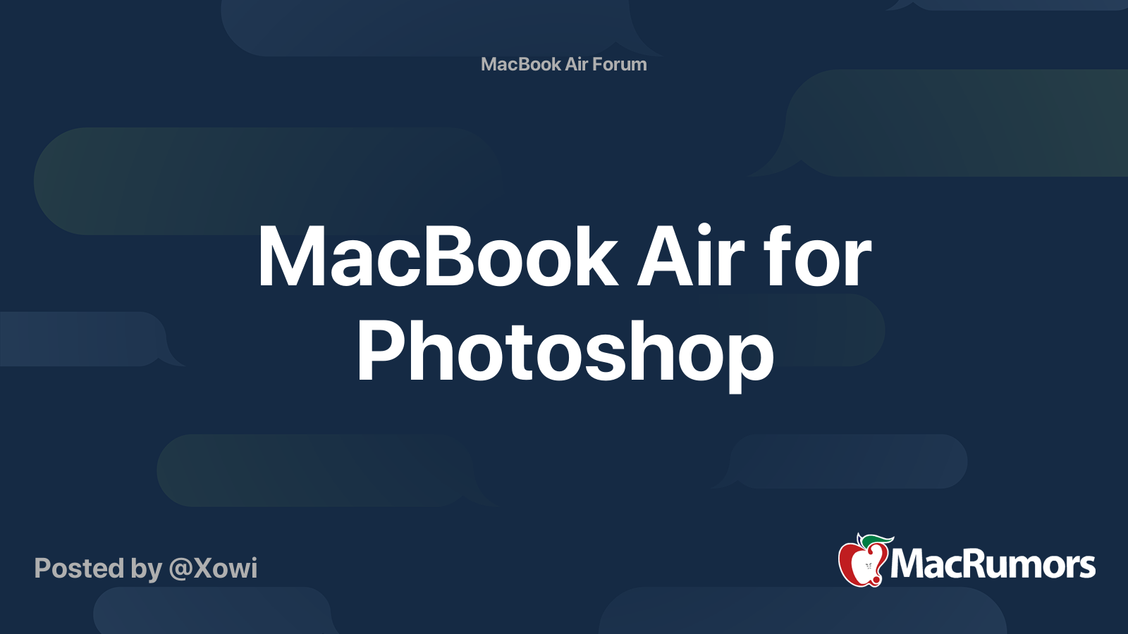 MacBook Air for Photoshop | MacRumors Forums