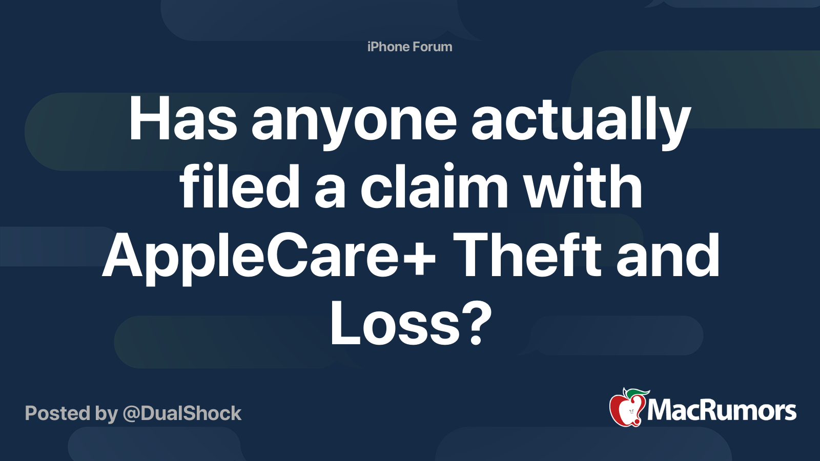 Has anyone actually filed a claim with AppleCare+ Theft and Loss