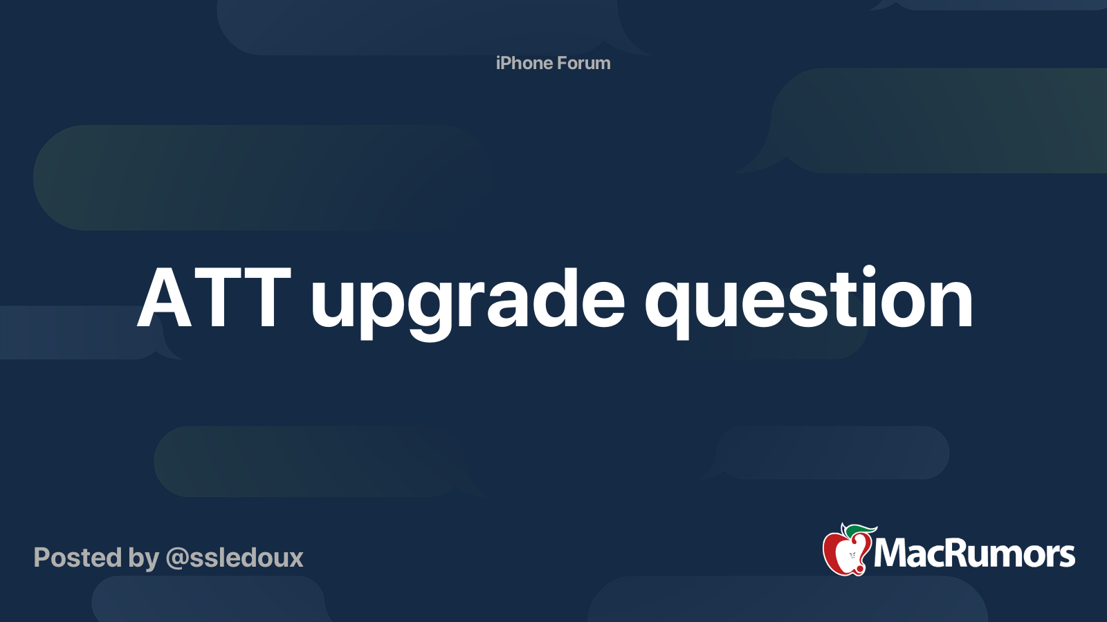 ATT upgrade question | MacRumors Forums