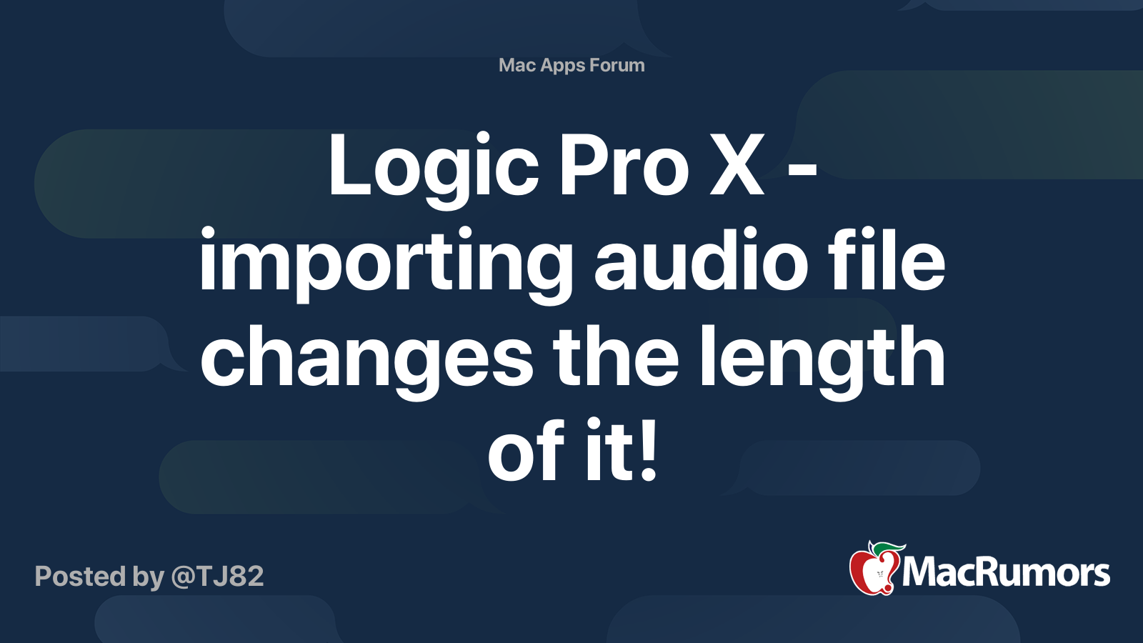 Logic Pro X - importing audio file changes the length of it! | MacRumors Forums