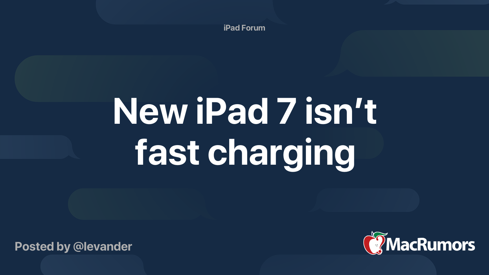 New Ipad 7 Isn T Fast Charging Macrumors Forums