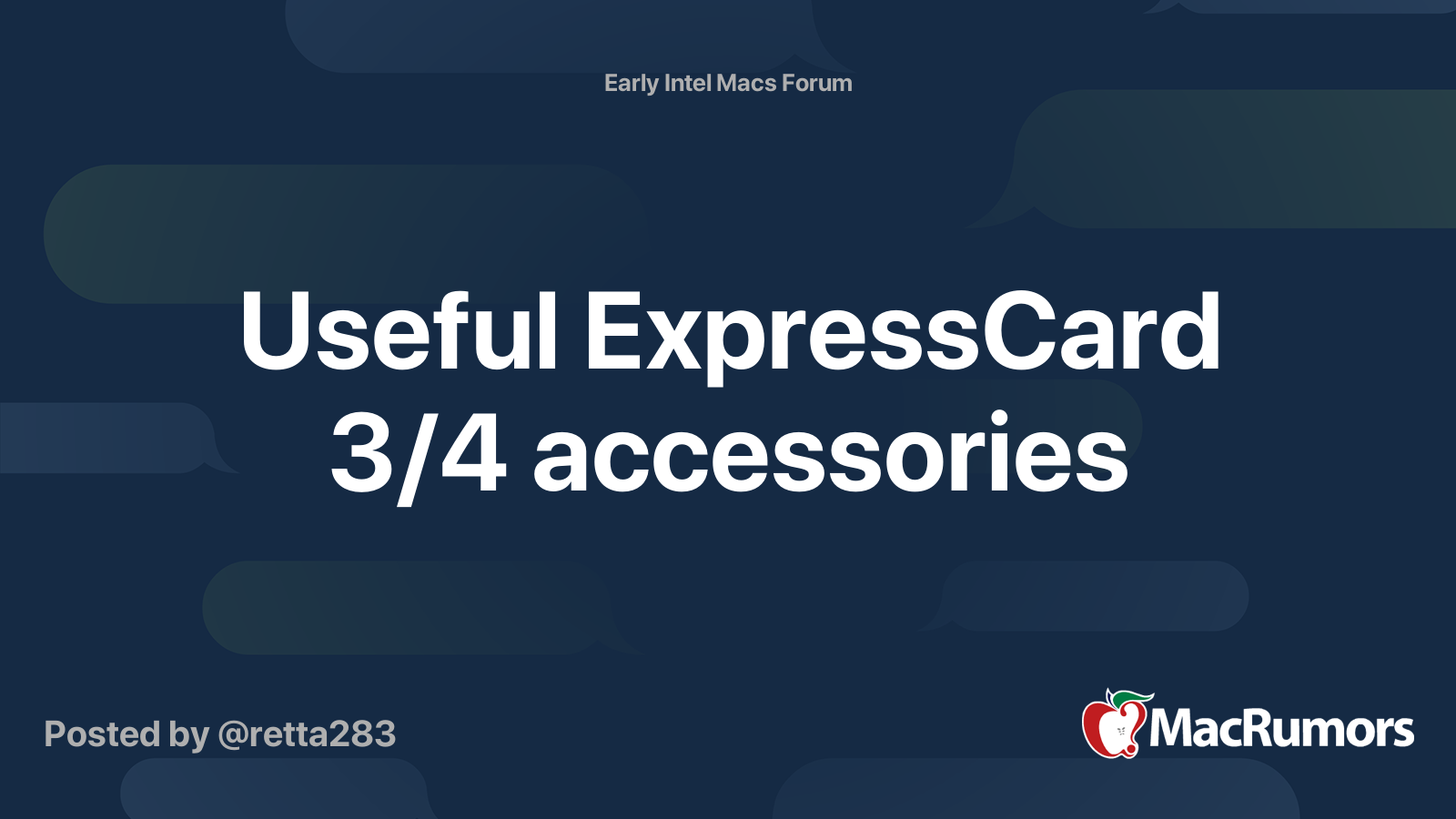 ExpressCard 3/4 accessories | MacRumors Forums